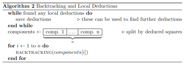 backtracking local deductions pseudo code