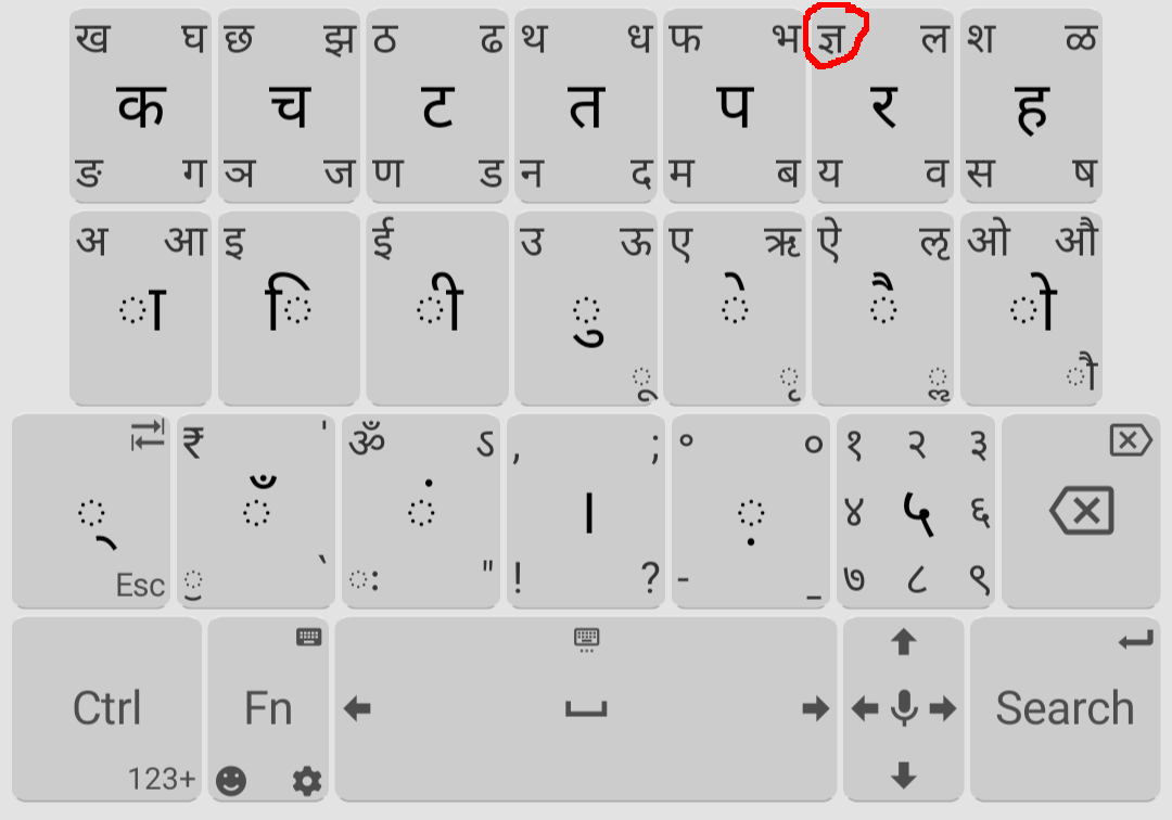 devanagari exception character